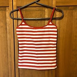 Striped Juniors Cropped Camisole Top